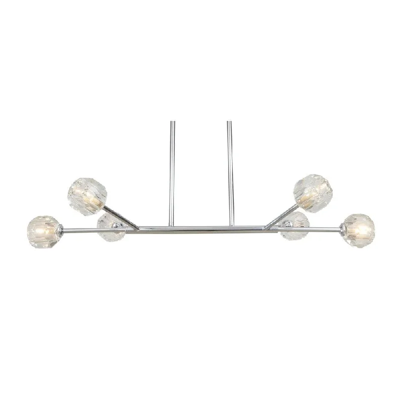 Woodbridge Lighting 16827CHRLE Faceted K9 6-light Linear Pendant w/ LED