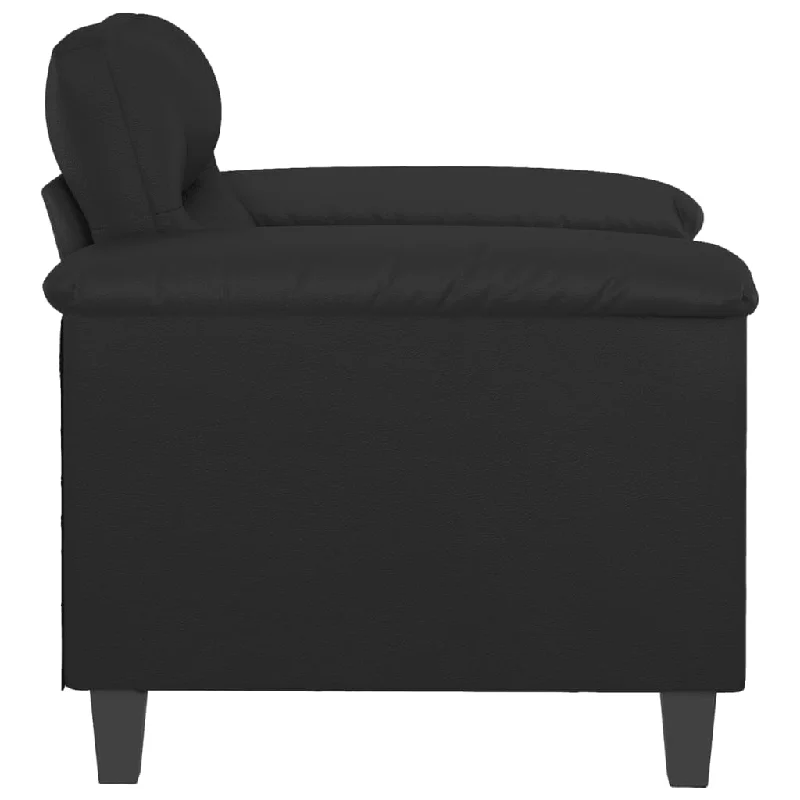 Sofa Chair Accent Upholstered Single Sofa Chair Black Faux Leather