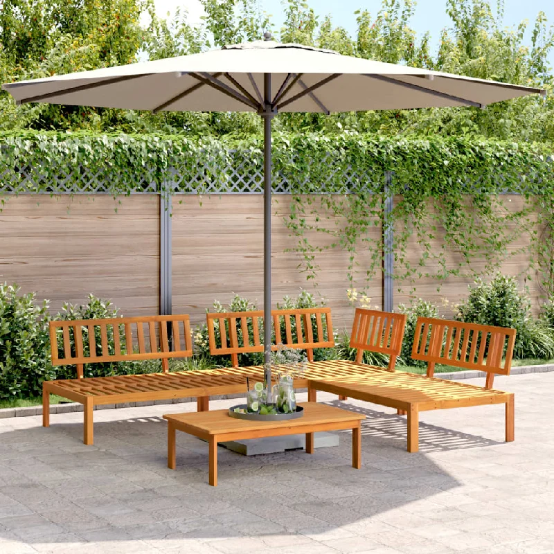 4 Piece Patio Pallet Sofa Set Solid Wood Acacia