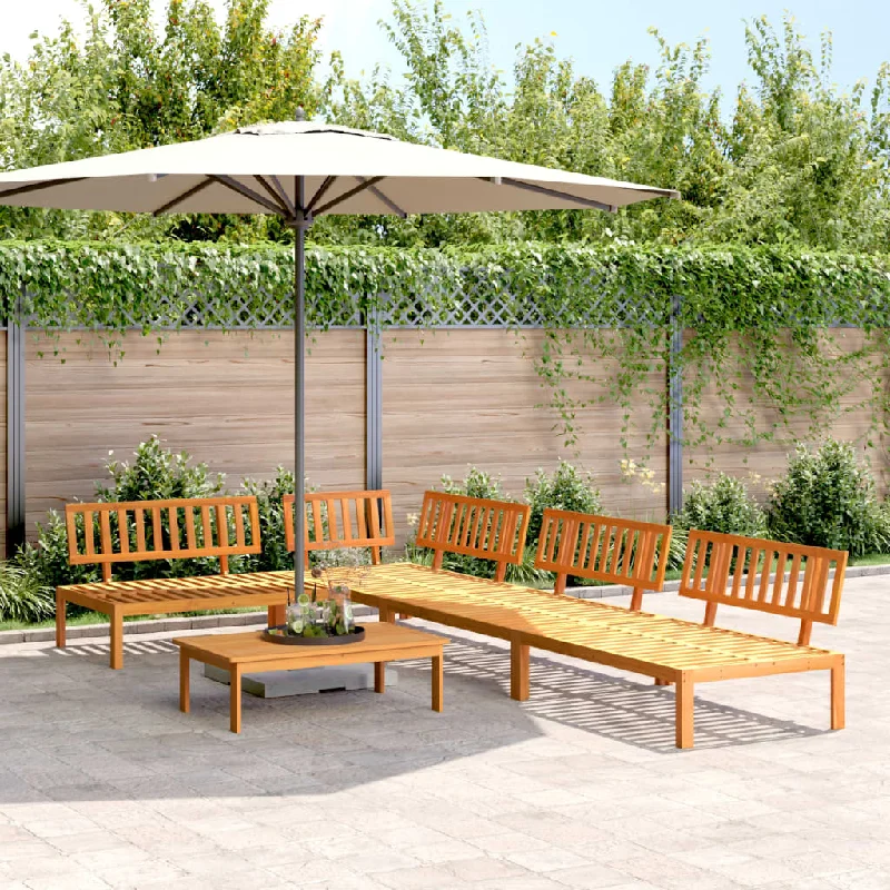 5 Piece Patio Pallet Sofa Set Solid Wood Acacia