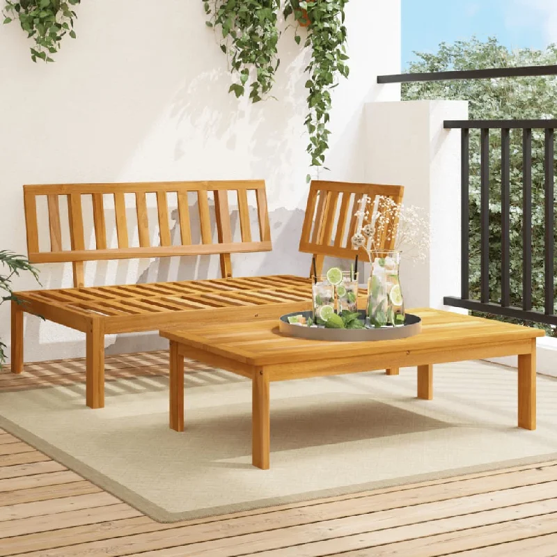 Patio Pallet Sofa Set 2 pcs Solid Wood Acacia