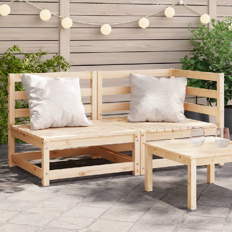 Patio Sofa 2-Seater Solid Wood Pine