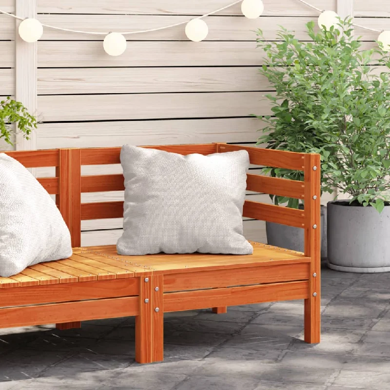 Patio Sofa Corner Wax Brown Solid Wood Pine