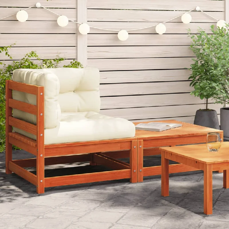 Patio Sofa Corner with Cushions and Footstool