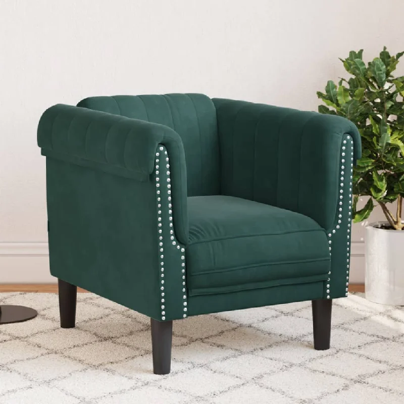 Sofa Chair Dark Green Velvet