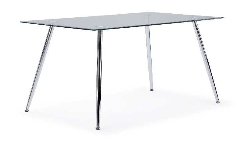 Novella Dining Table - Glass, Chrome