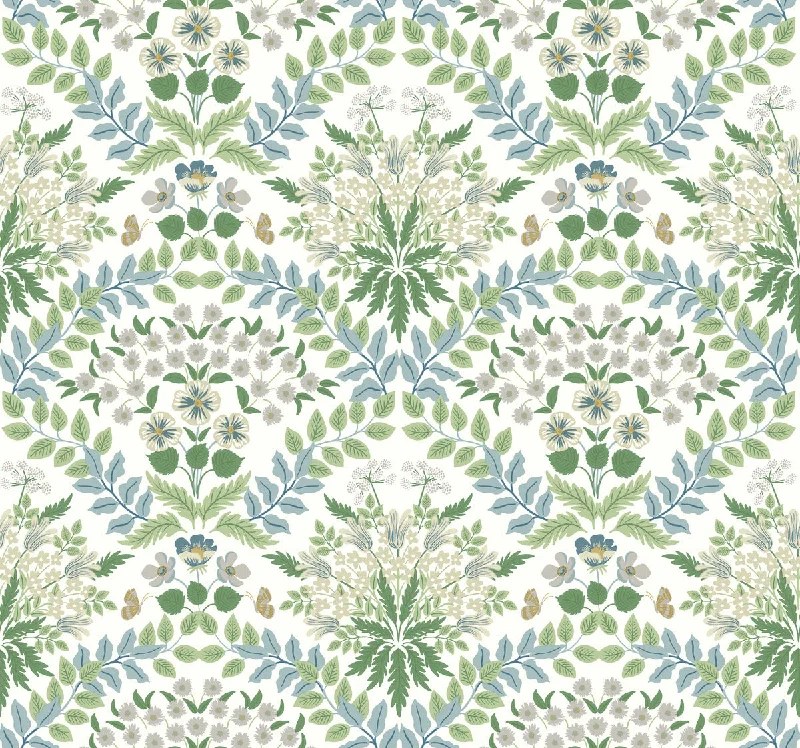 Bramble Wallpaper in Blue/Green from the Rifle Paper Co. 2nd Edition