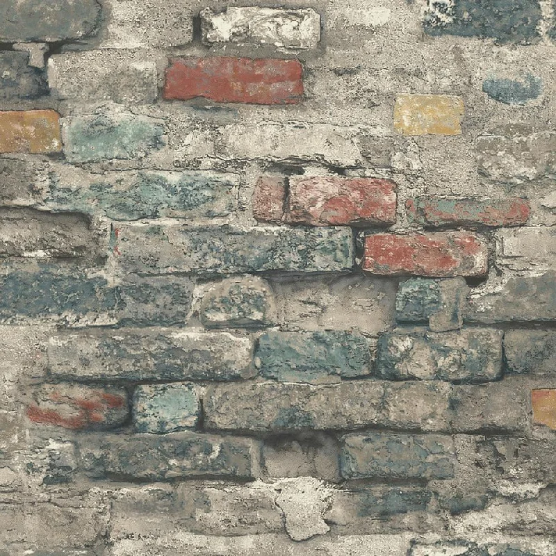 Brick Alley Peel & Stick Wallpaper in Blue