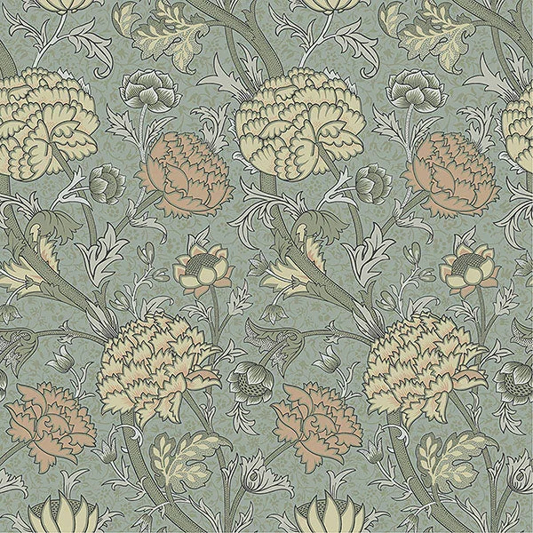 Cray Light Blue Floral Trail Wallpaper