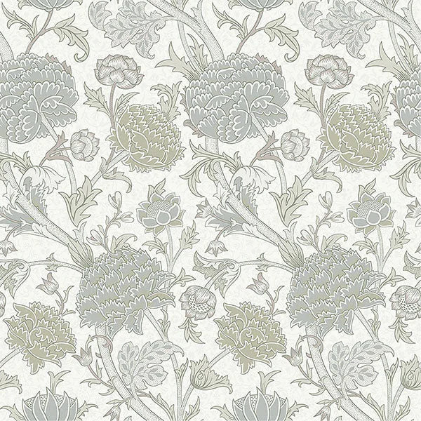 Cray Light Green Floral Trail Wallpaper