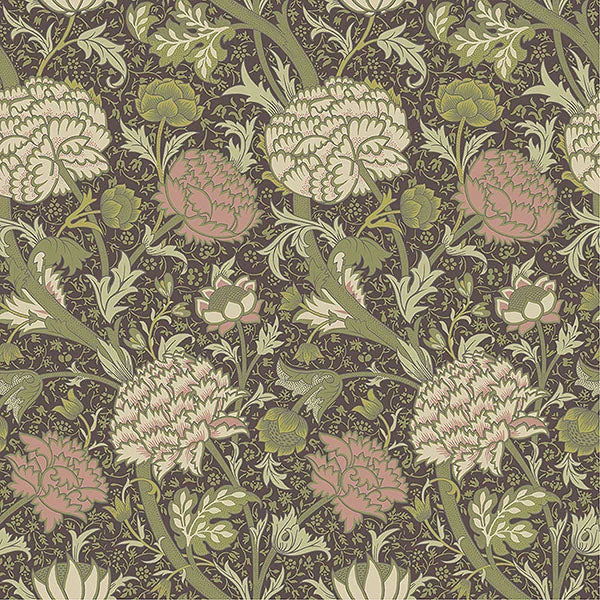 Cray Plum Floral Trail Wallpaper