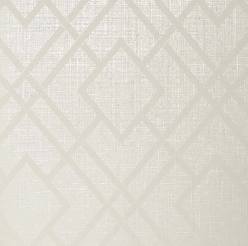 Diamond Lattice Wallpaper in Metallic Ivory from the Essential Textures Collection