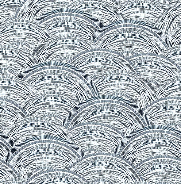 Encircle Indigo Geometric Wallpaper