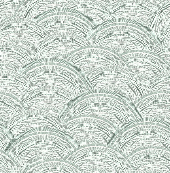 Encircle Sea Green Geometric Wallpaper