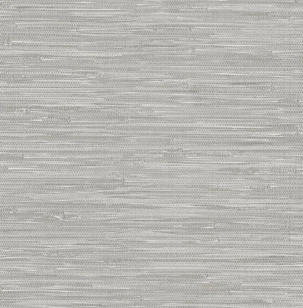 Exhale Light Grey Woven Faux Grasscloth Wallpaper