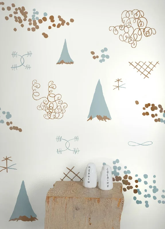 Family Reunion Wallpaper in Copper and Patina