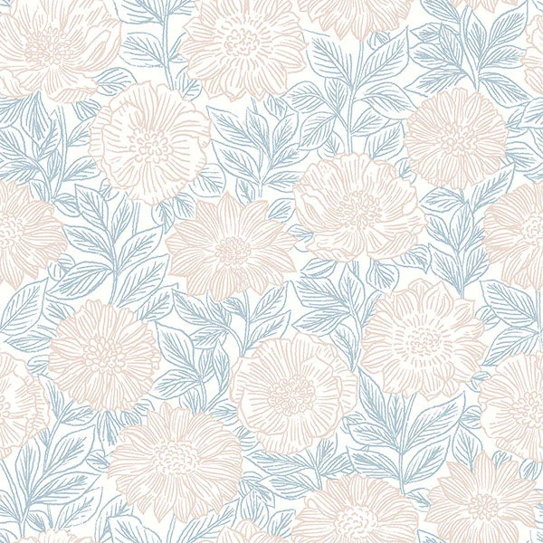 Faustin Blush Floral Wallpaper from the Delphine Collection