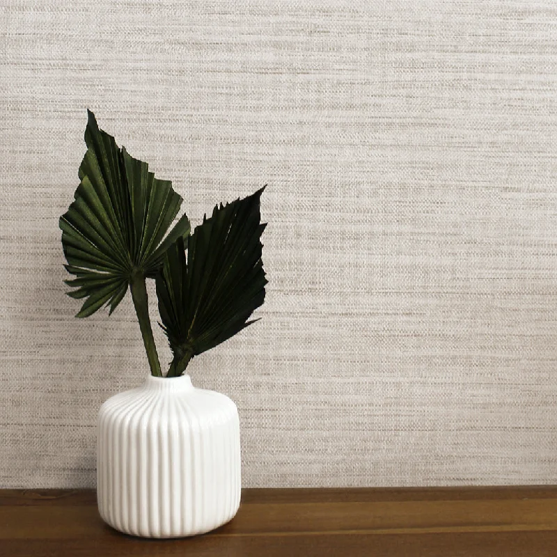 Faux Horizontal Grasscloth Peel and Stick Wallpaper