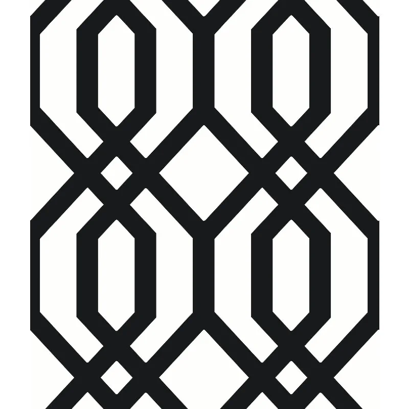 Gazebo Lattice Peel & Stick Wallpaper in Black and White