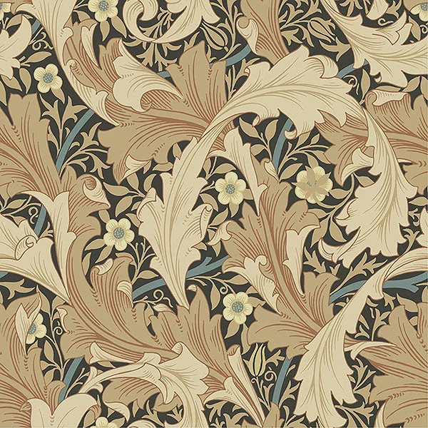 Granville Apricot Leafy Vine Wallpaper