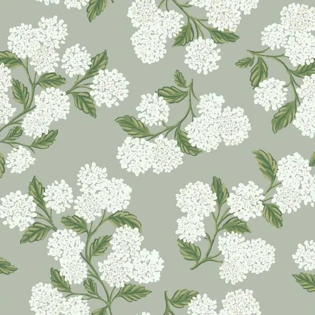 Hydrangea Wallpaper in Grey from the Rifle Paper Co. Collection