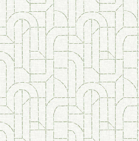 Integrity Light Green Arched Outlines Wallpaper