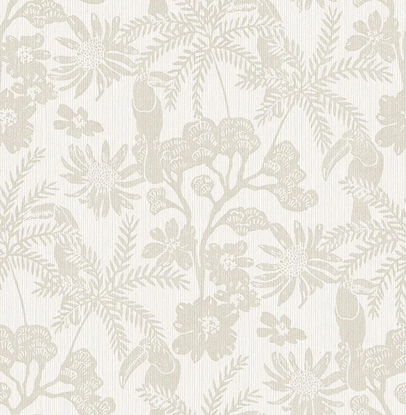 Jacaranda Taupe Tropical Trail Wallpaper