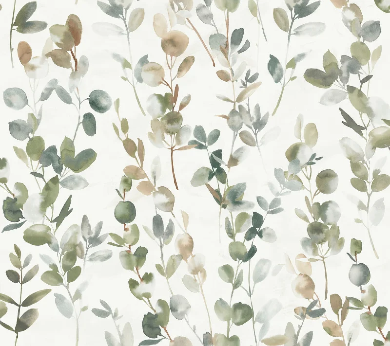 Joyful Eucalyptus Wallpaper in Green from the Modern Nature 2nd Edition