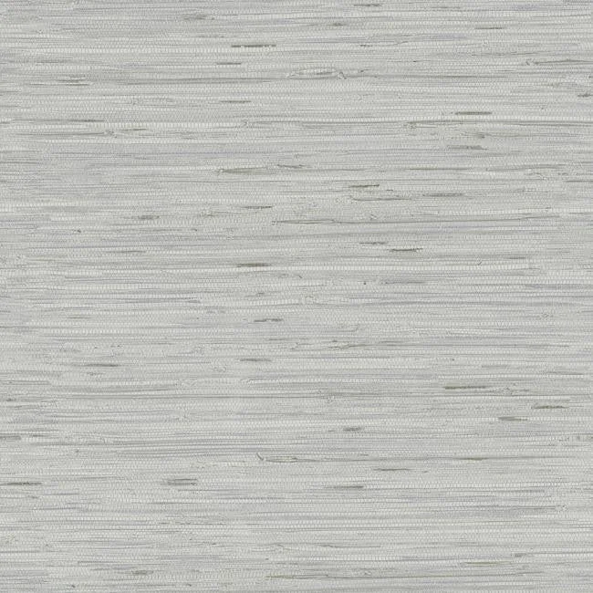 Lustrous Faux Grasscloth Wallpaper in Silver