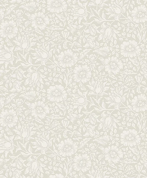 Mallow Dove Floral Vine Wallpaper