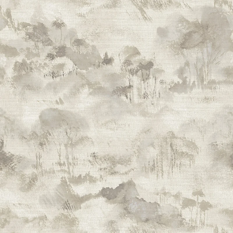 Nara Taupe Toile Wallpaper from the Scott Living II Collection