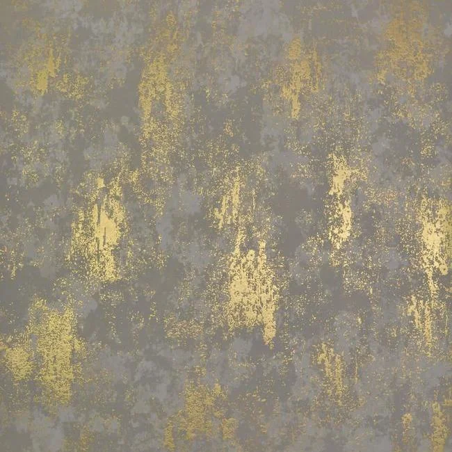 Nebula Wallpaper in Khaki and Gold from the Modern Metals Collection