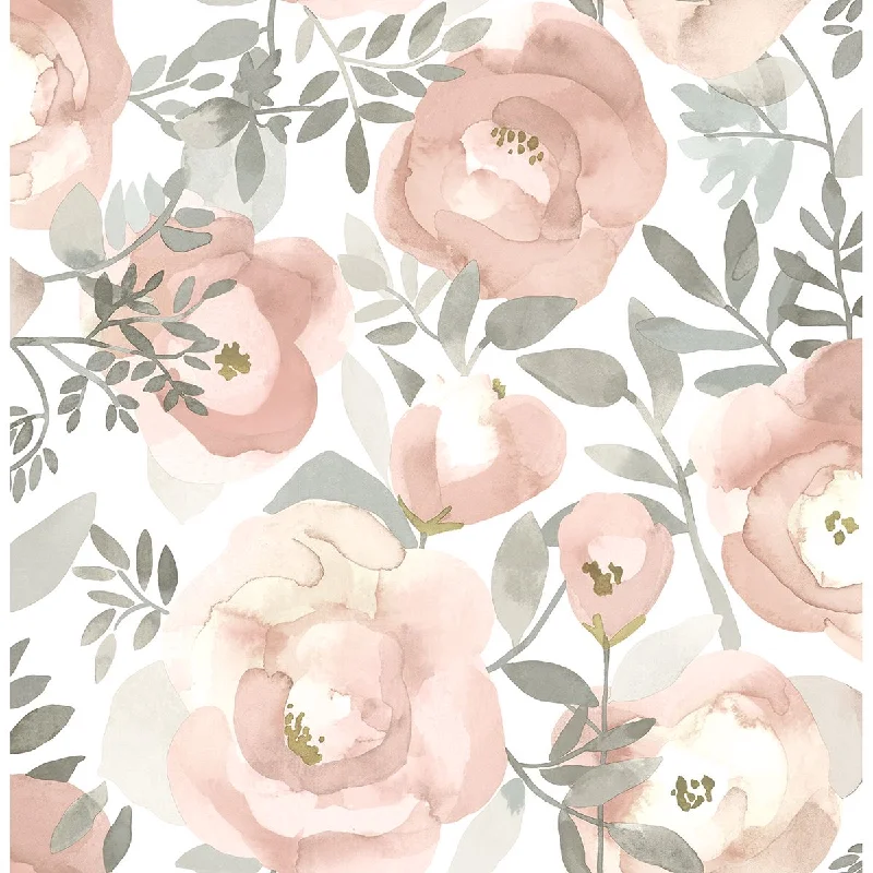 Orla Floral Wallpaper in Rose from the Bluebell Collection