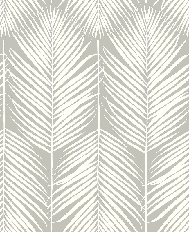 Palm Silhouette Peel-and-Stick Wallpaper in Harbor Grey