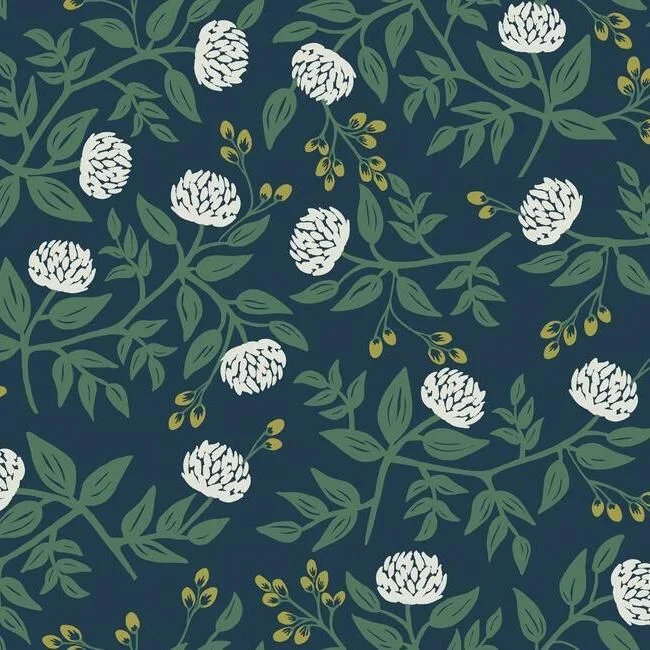 Peonies Wallpaper in Navy from the Rifle Paper Co. Collection