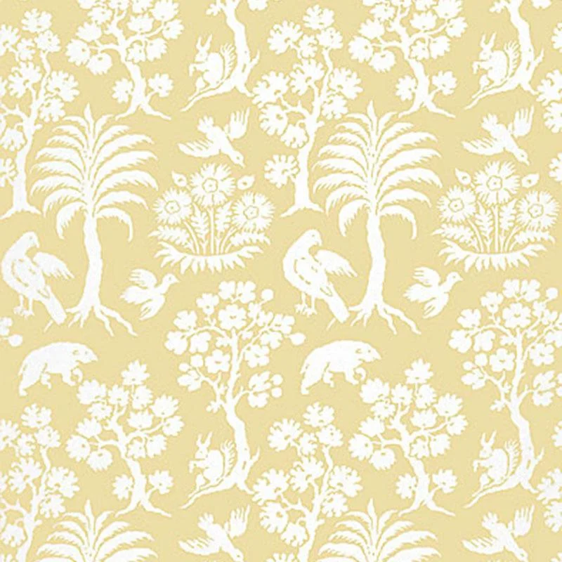 Schumacher Palm Damask Wallpaper