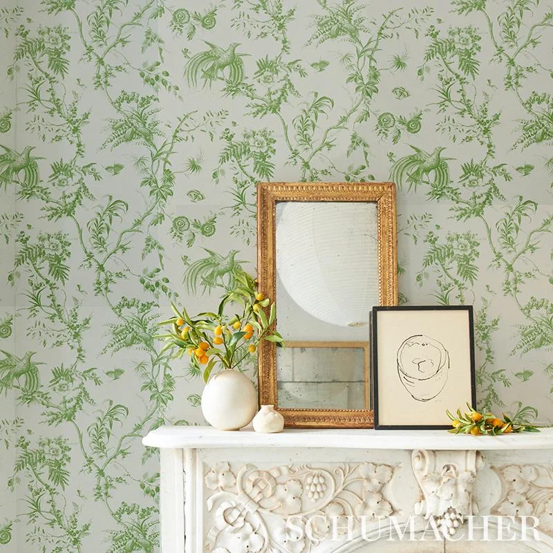 Schumacher Toile De La Prairie Wallpaper