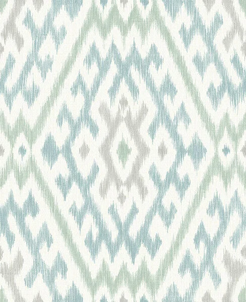 Solola Aqua Ikat Wallpaper