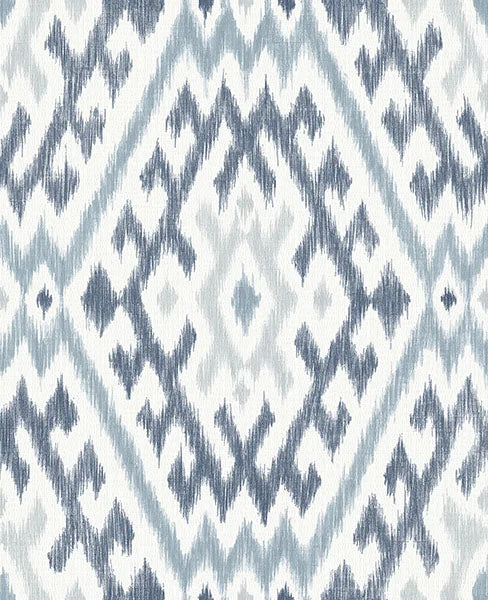 Solola Blue Ikat Wallpaper