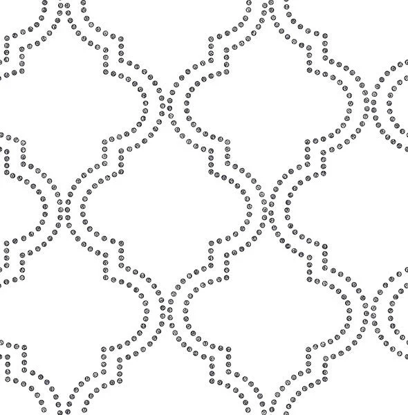 Tetra Black and White Quatrefoil Wallpaper from the Symetrie Collection