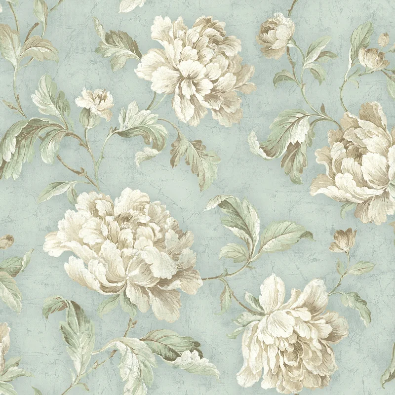 Vintage Floral Trail Wallpaper in Vintage Blue from the Vintage Home 2 Collection