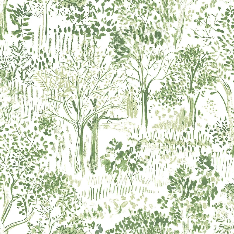 Walden Green Forest Wallpaper from the Thoreau Collection