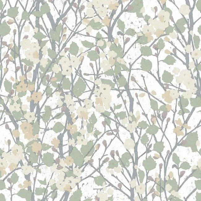 Willow Branch Peel & Stick Wallpaper in Off-White