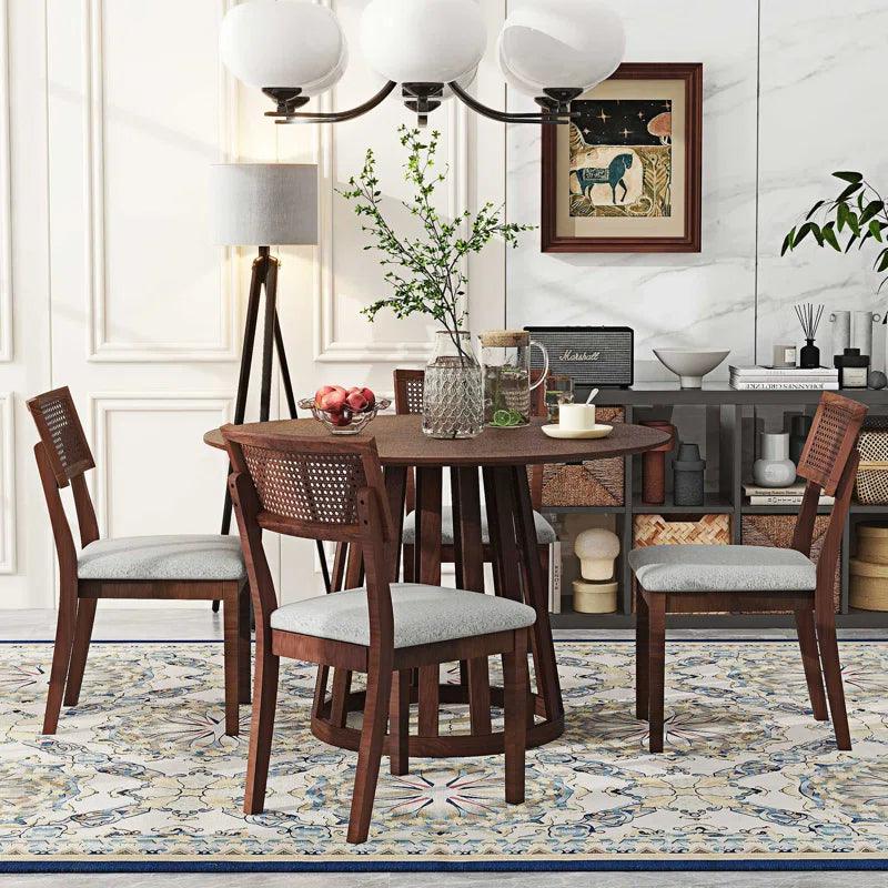 5 Piece Dining Set Round Dining Table Set Small Kitchen Table Set