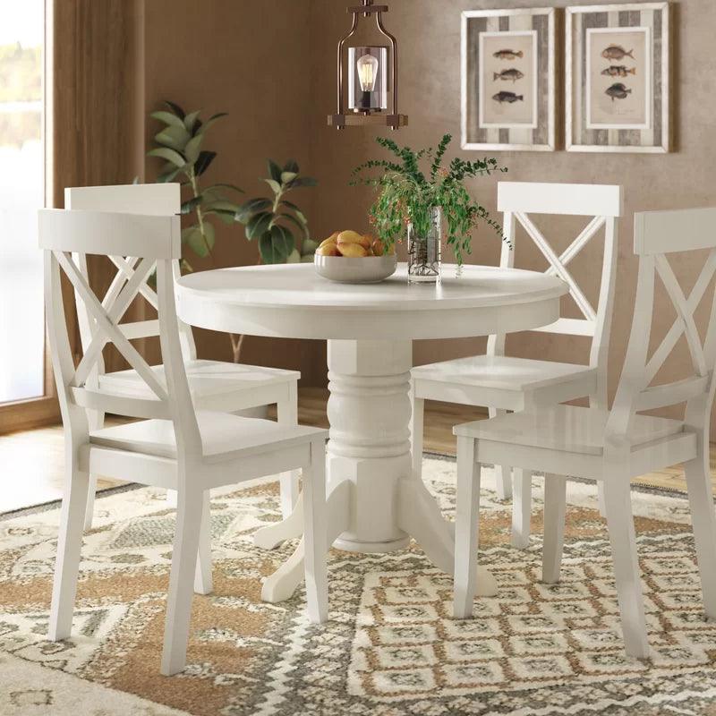 5 - Piece Solid Wood Pedestal Dining Set