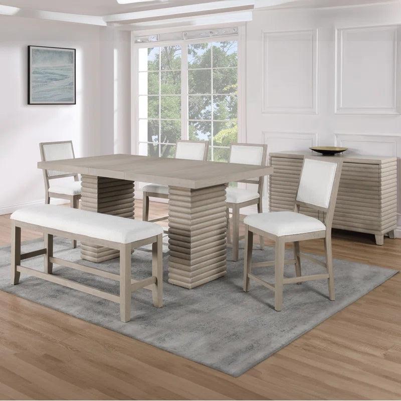 6 - Piece Extendable Trestle Dining Set