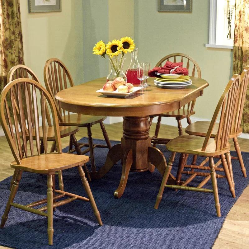 7 - Piece Extendable Pedestal Dining Set