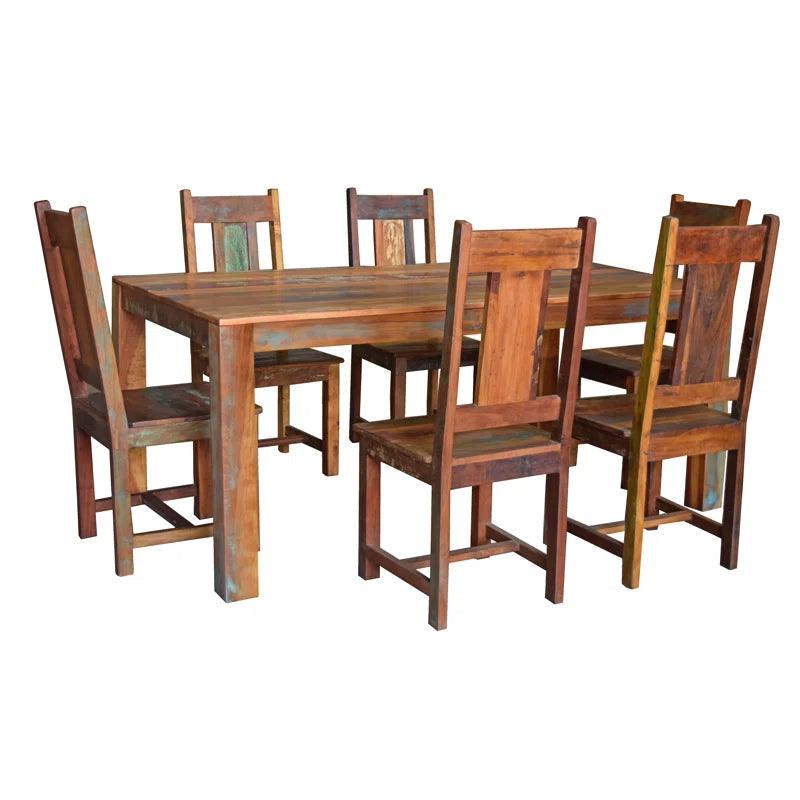 7 - Piece Solid Wood Dining Set