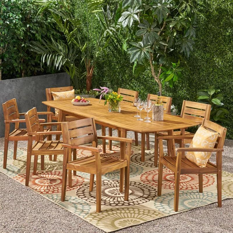 8 - Person Rectangular Extendable Outdoor Dining Set