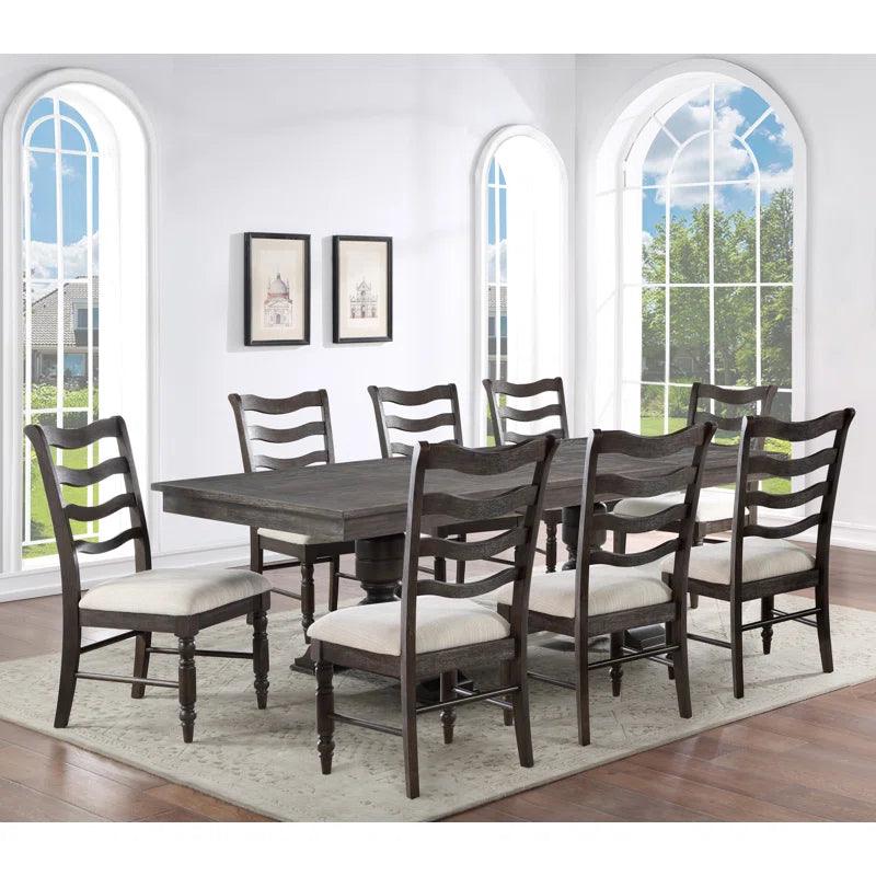 9 - Piece Extendable Double Pedestal Dining Set